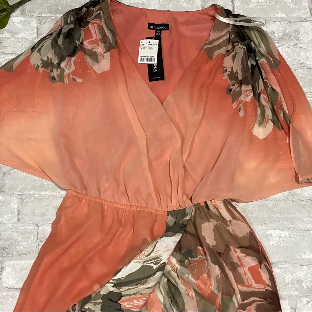 NWT Le Chateau Floral Ombre Mini Dress - Picture 10 of 17